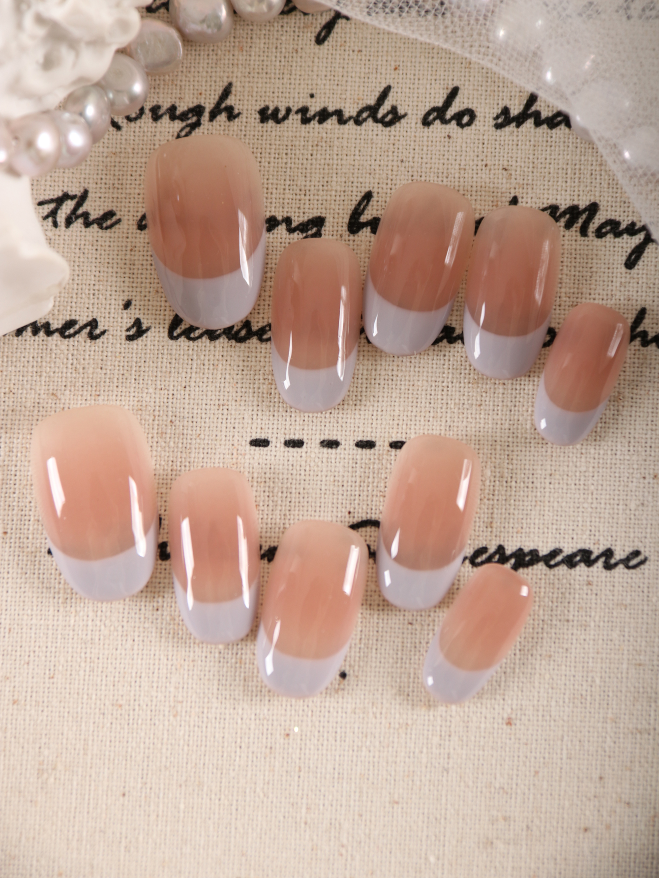 Nail Adhesive Tab - 10Pcs Press on Nails Short Purple