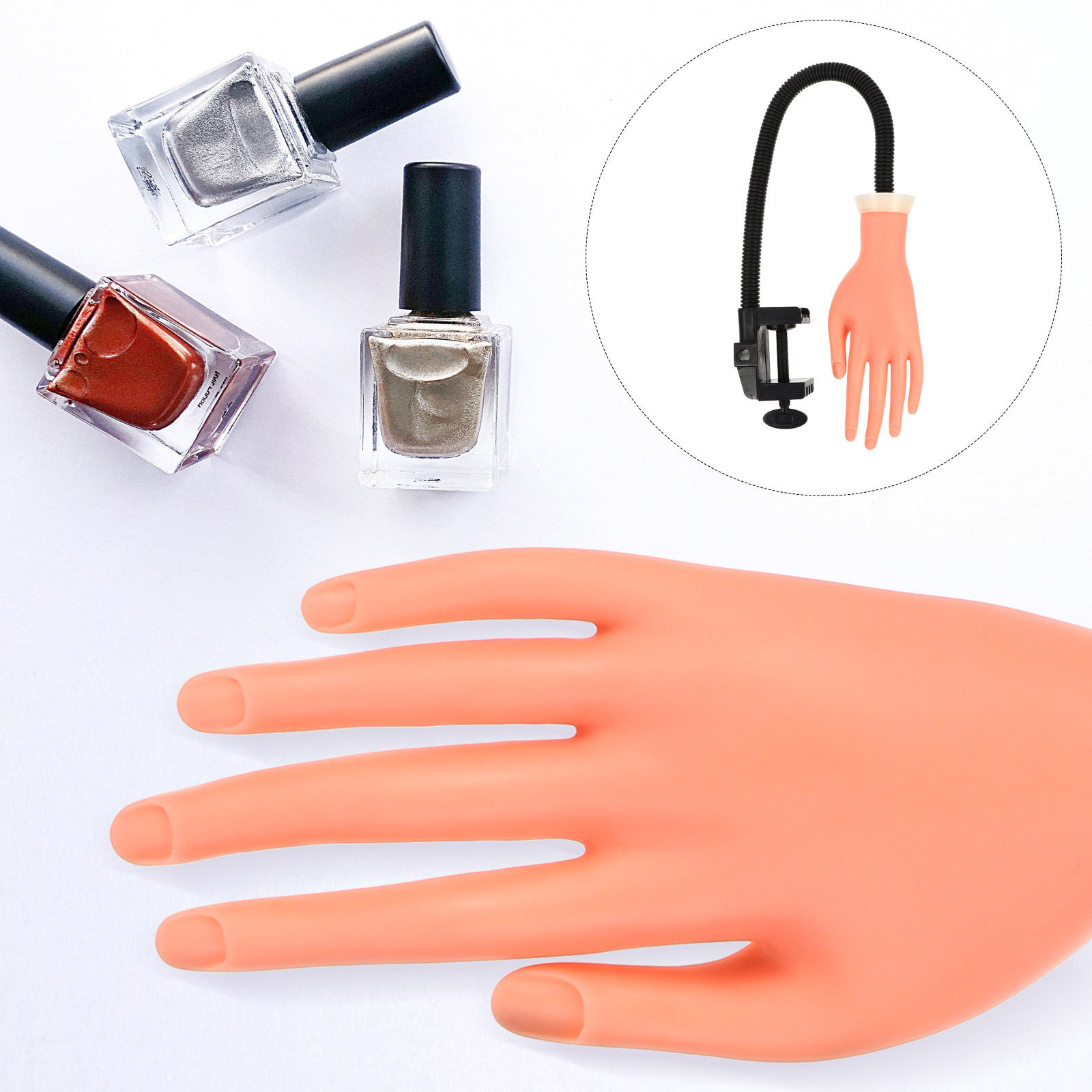 Nail Art Fake Nails - Flexible Practice Fake Hand for Manicure