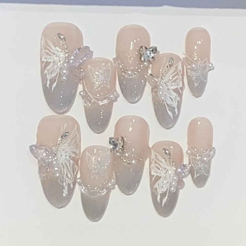 Nail Art Fake Nails - 10Pcs Handmade Press on Nails Full