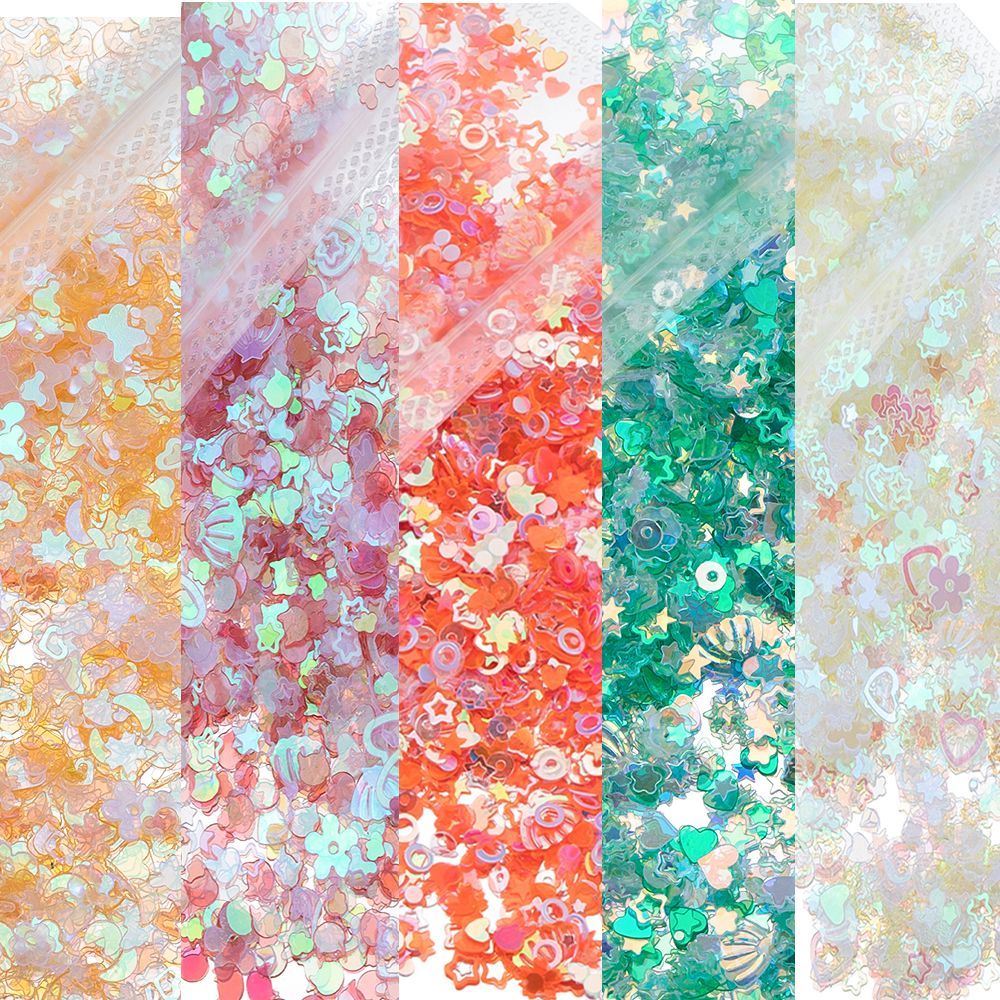 Nail Art Glossy - 20gram 3-6mm Mixed Glitter Sequins Epoxy