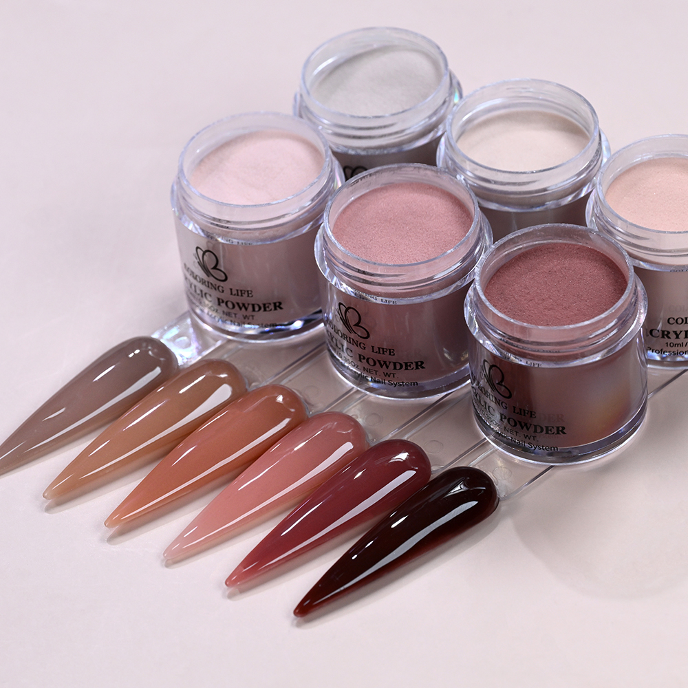 Nail Art Burgundy - 6Pcs/Set Burgundy Mocha Brown Nail Acrylic
