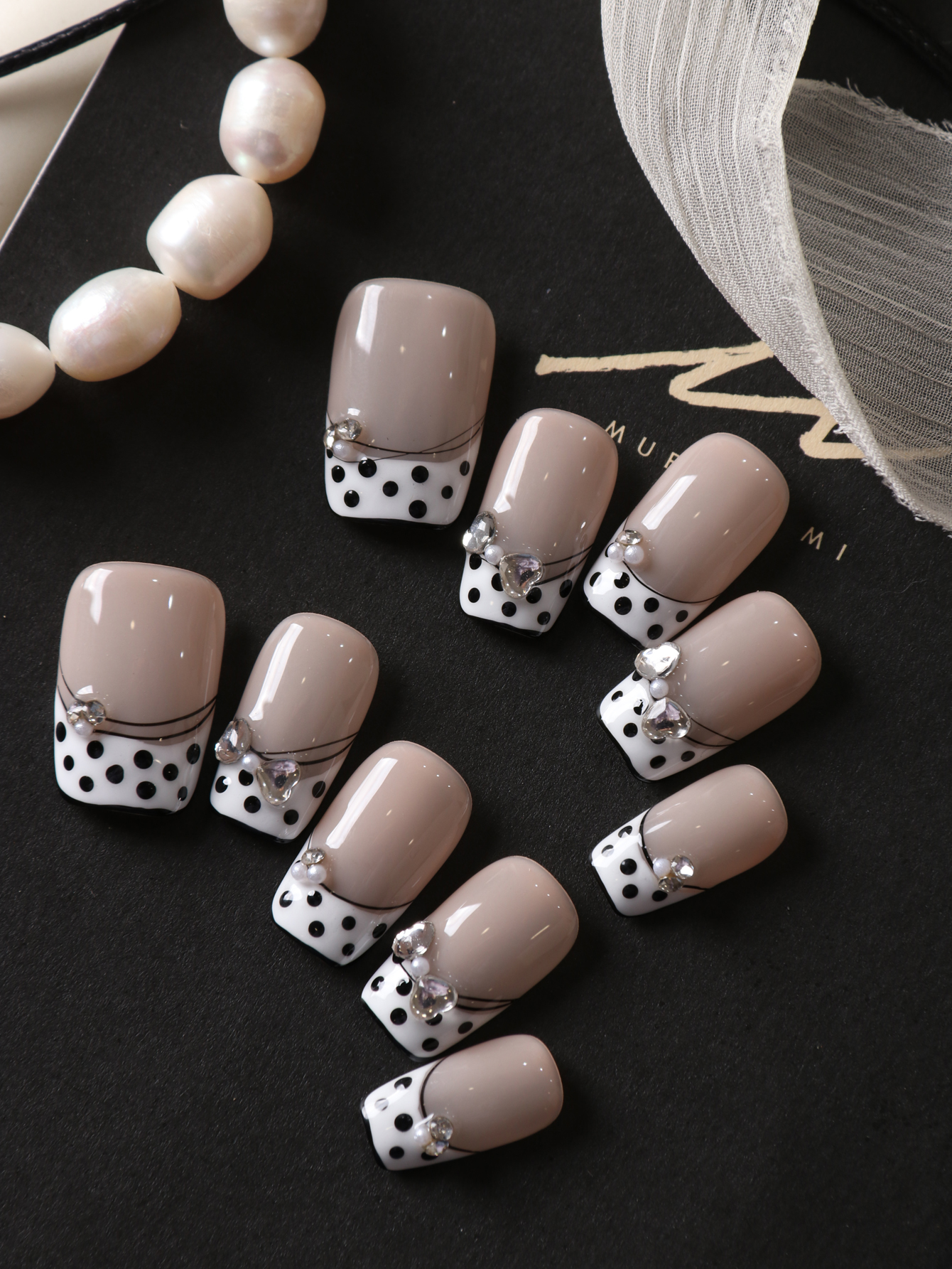 Nail Adhesive Tab - 10Pcs Press on Nails Short White