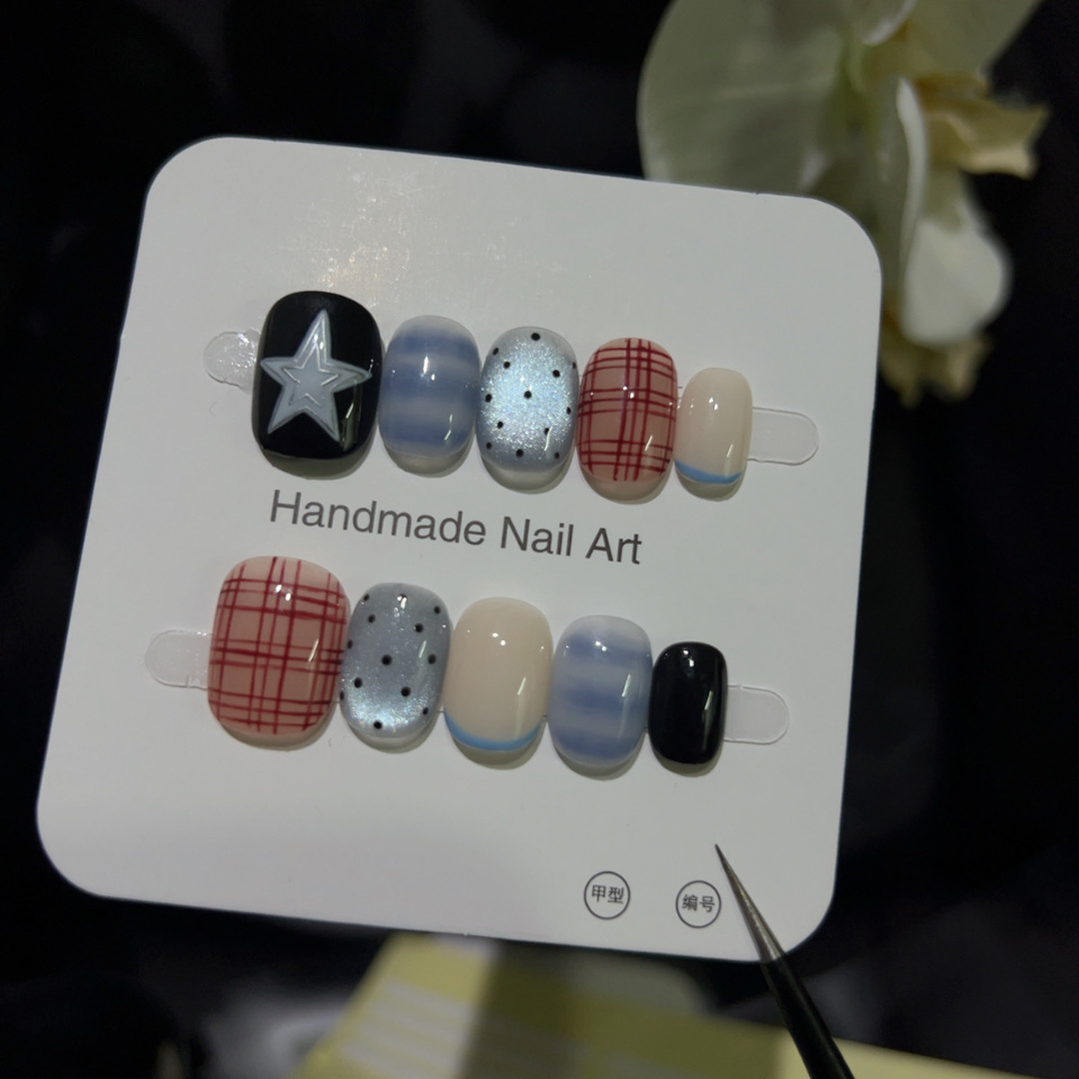 10PCS Glitter Cat Eye Short Sq - Nail Art Press On reseña y precio