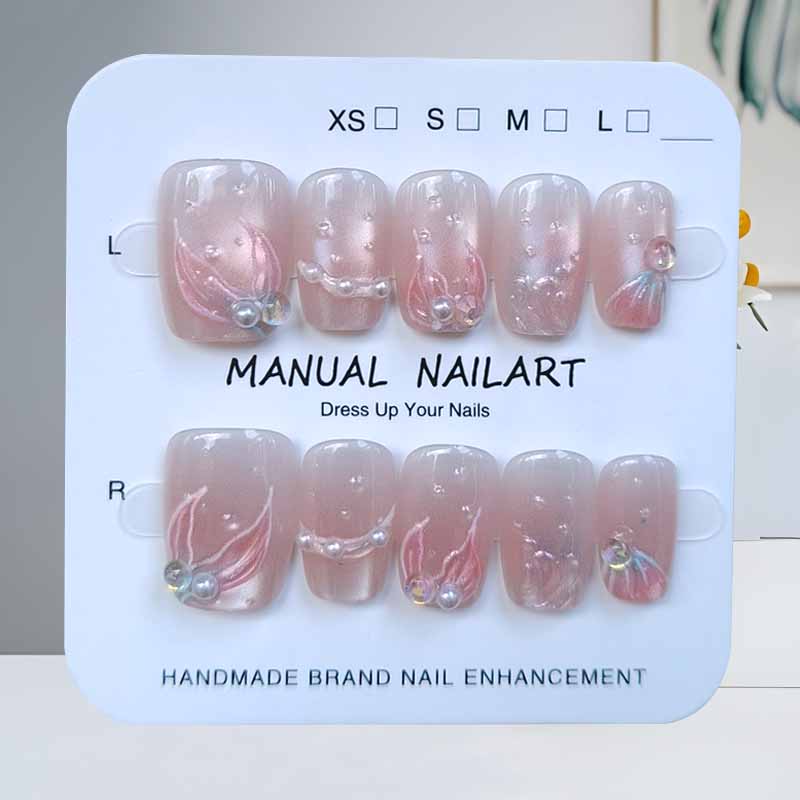 10Pcs Ocean Secret Realm Blue  - Nail Art Fake Nails reseña y precio
