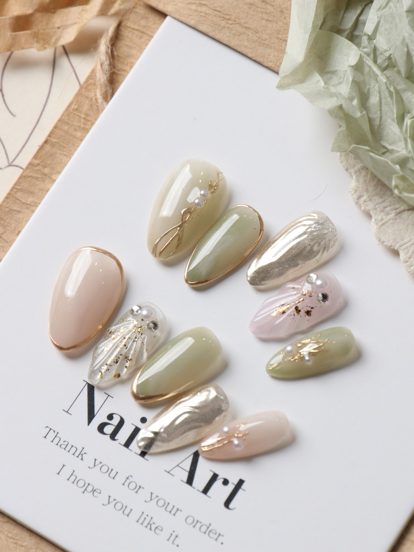 10Pcs Acrylic Press on Nails G - Nail Adhesive Tab reseña y precio