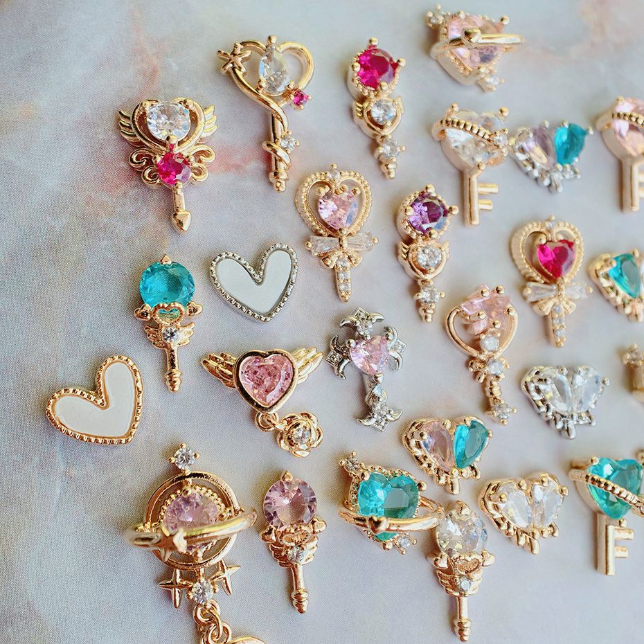10pcs/lot Kawaii Love Heart Pi - Nail Art Valentine reseña y precio