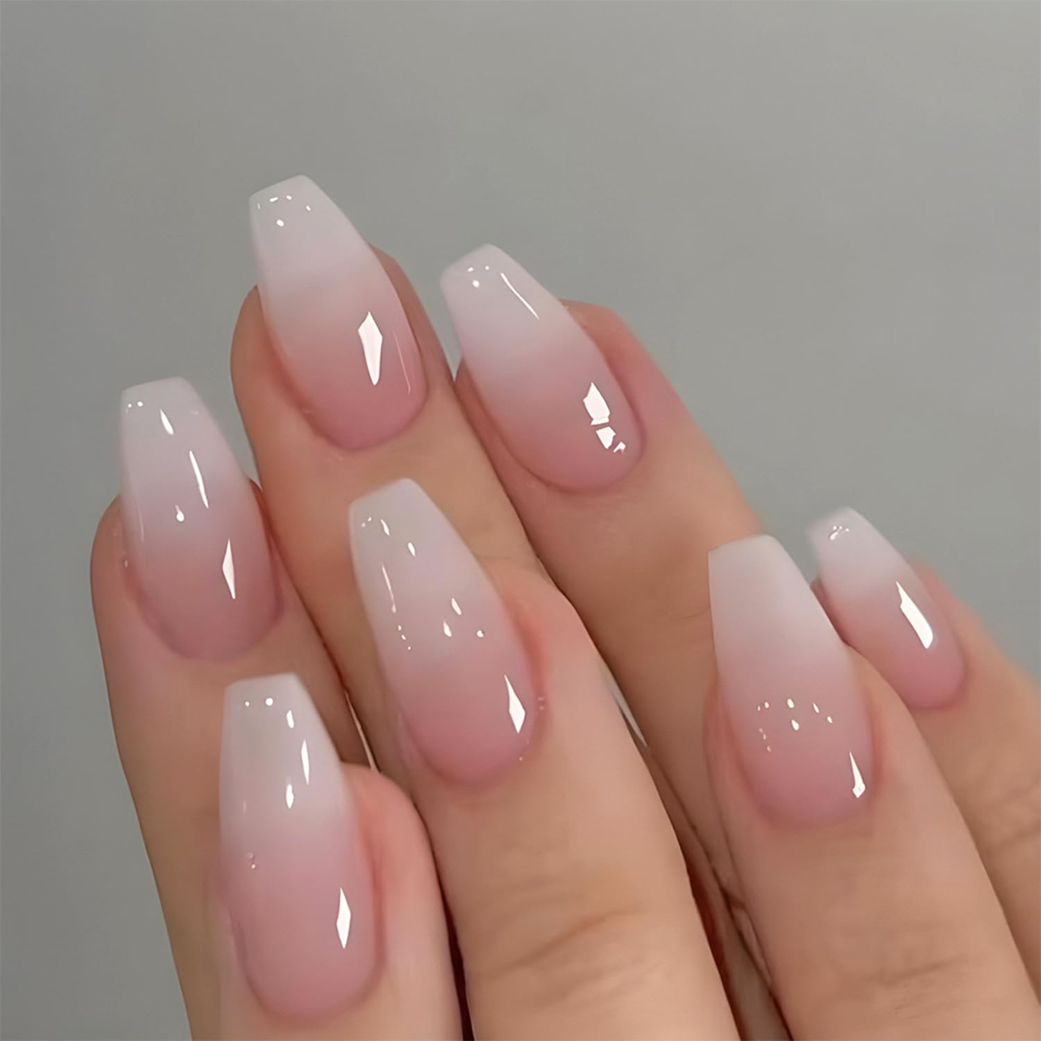 A Set Of 24 Glossy Short Coffi - Nail Art Glossy reseña y precio