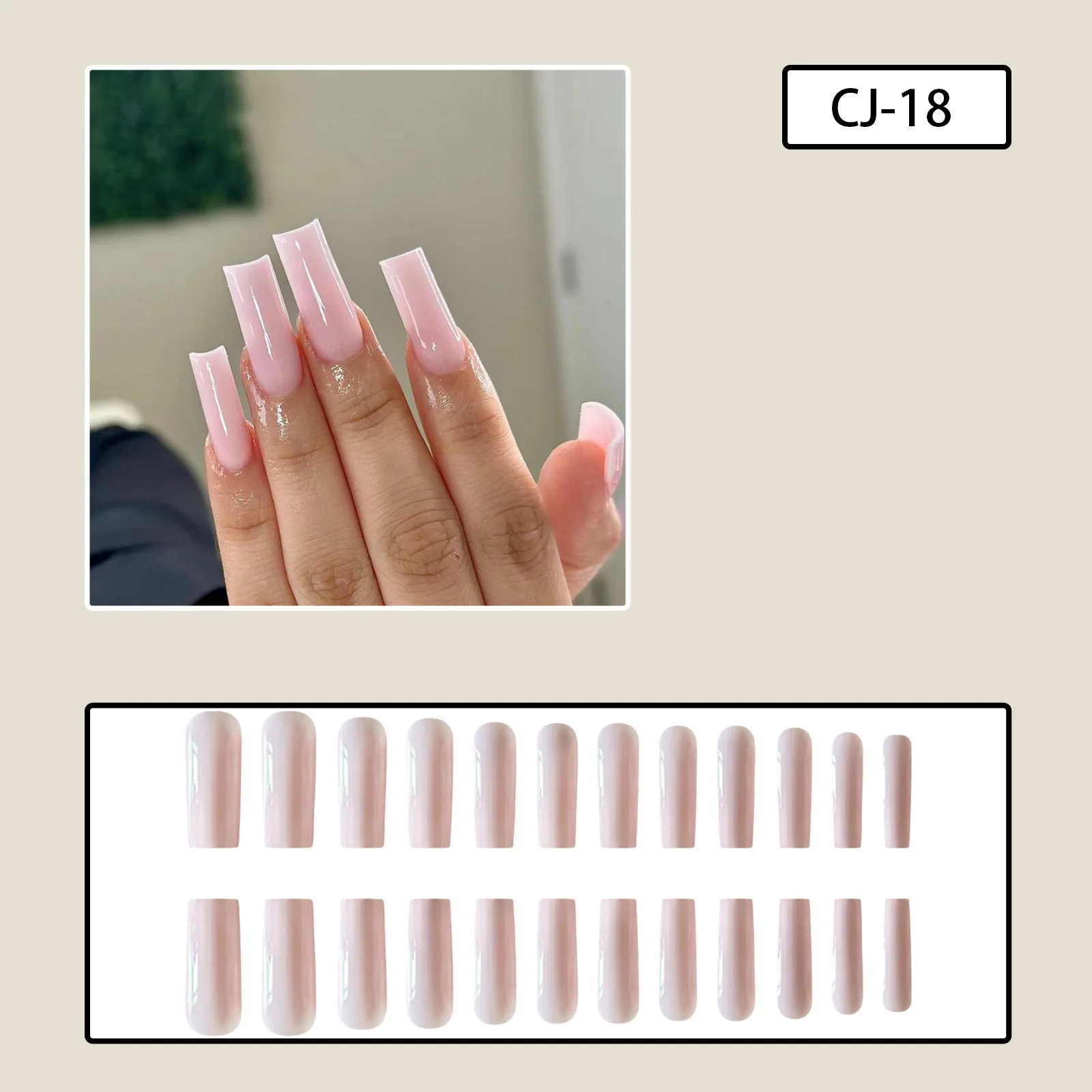 Jelly Pink Press On Nails, Sol - Nail Art Fake Nails reseña y precio