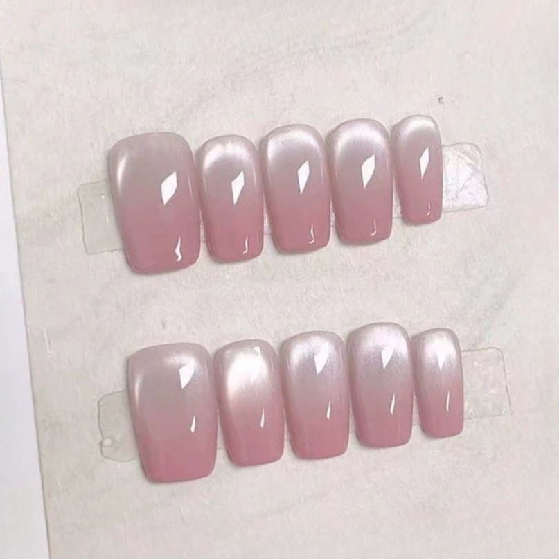 10pcs Pink French Press on Nai - Nail Art Natural Simple reseña y precio