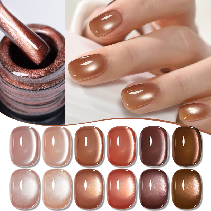 PUENTE 6pcs/set Brown Burgundy - Nail Art Burgundy reseña y precio