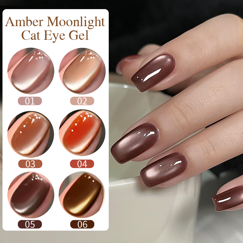 PUENTE 6pcs/set Brown Burgundy - Nail Art Burgundy reseña y precio