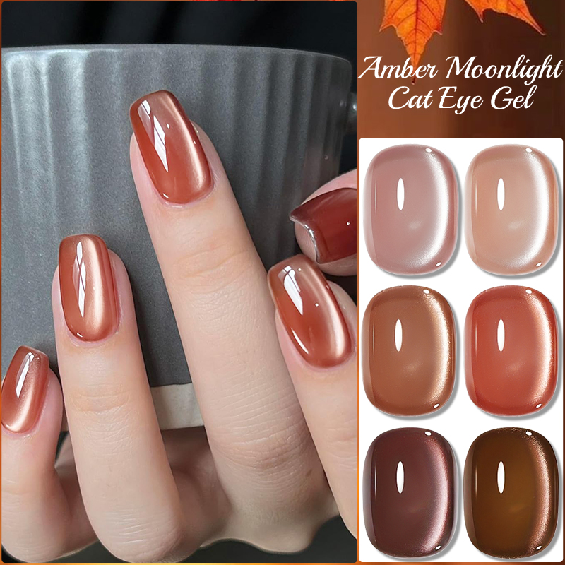 PUENTE 6pcs/set Brown Burgundy - Nail Art Burgundy reseña y precio