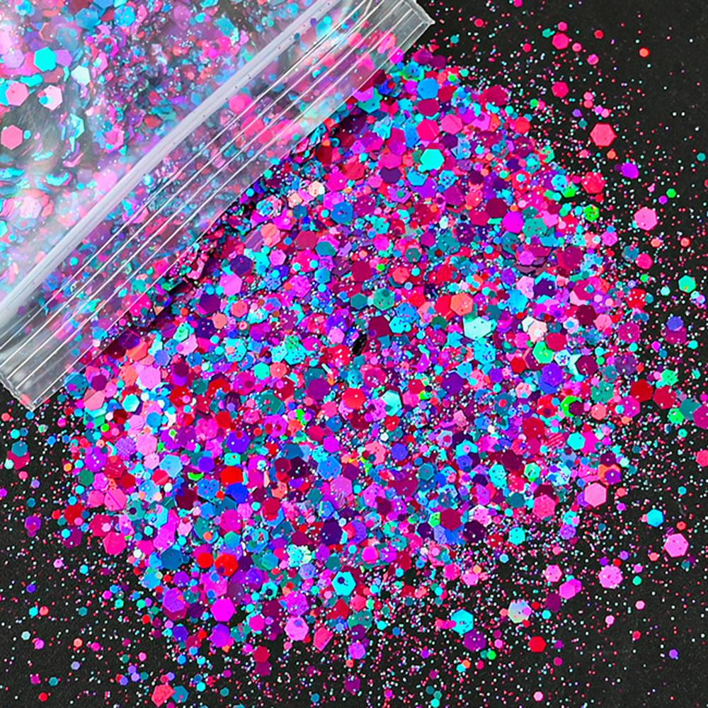 50G Holographic Mixed Hexagon  - Nail Art Valentine reseña y precio