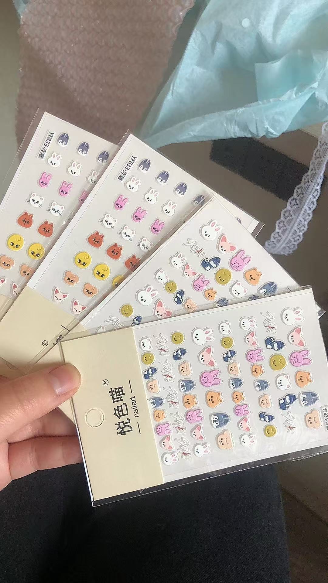 Popular Kpop SKZOO Nail Sticke - Nail Art Nail Art reseña y precio