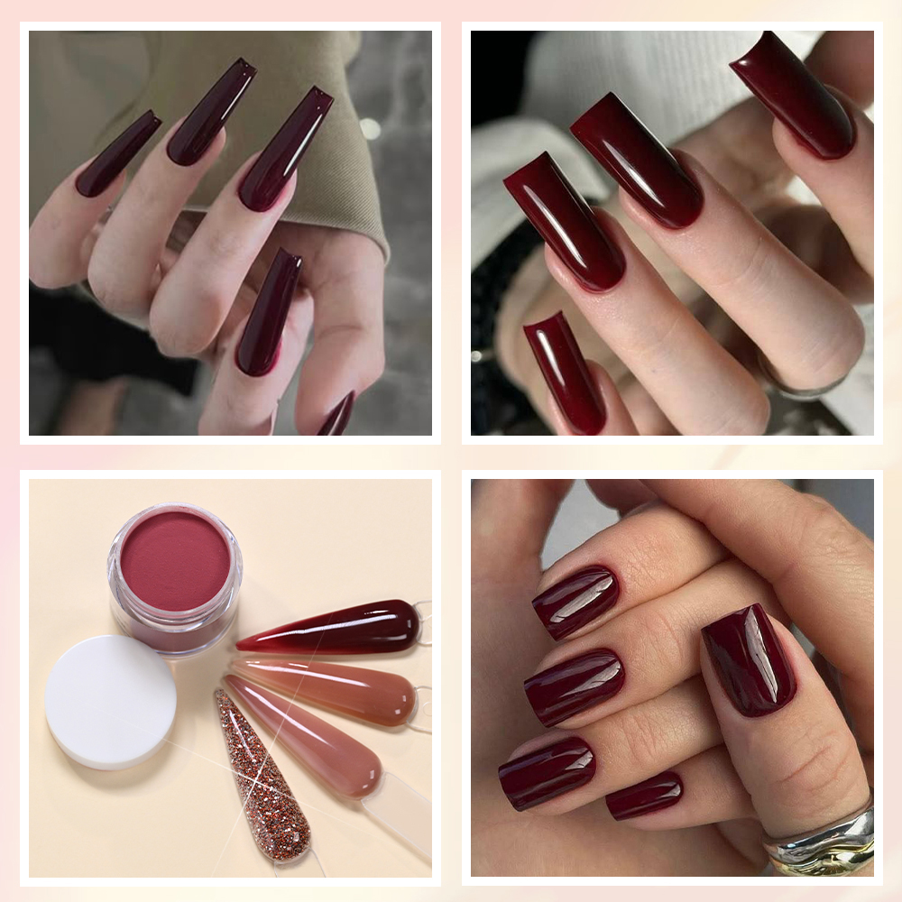 4Colors/Set Burgundy Nude Acry - Nail Art Burgundy reseña y precio