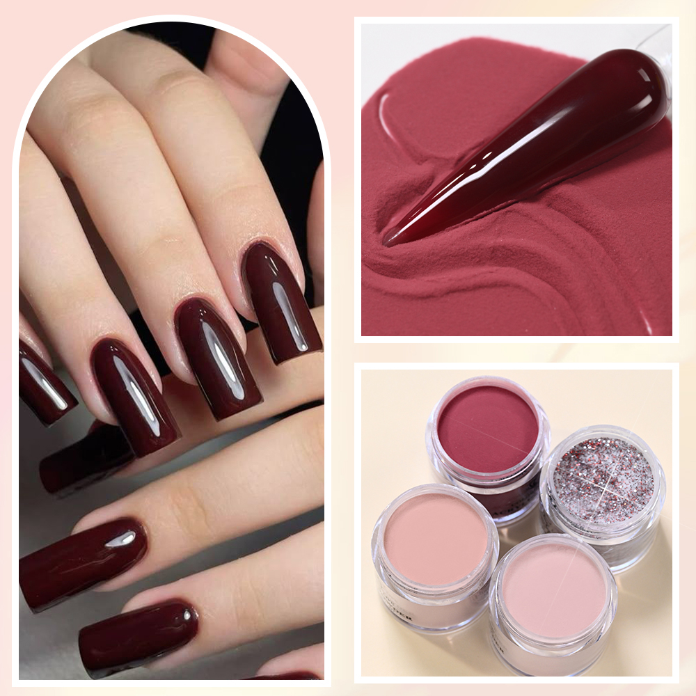 4Colors/Set Burgundy Nude Acry - Nail Art Burgundy reseña y precio
