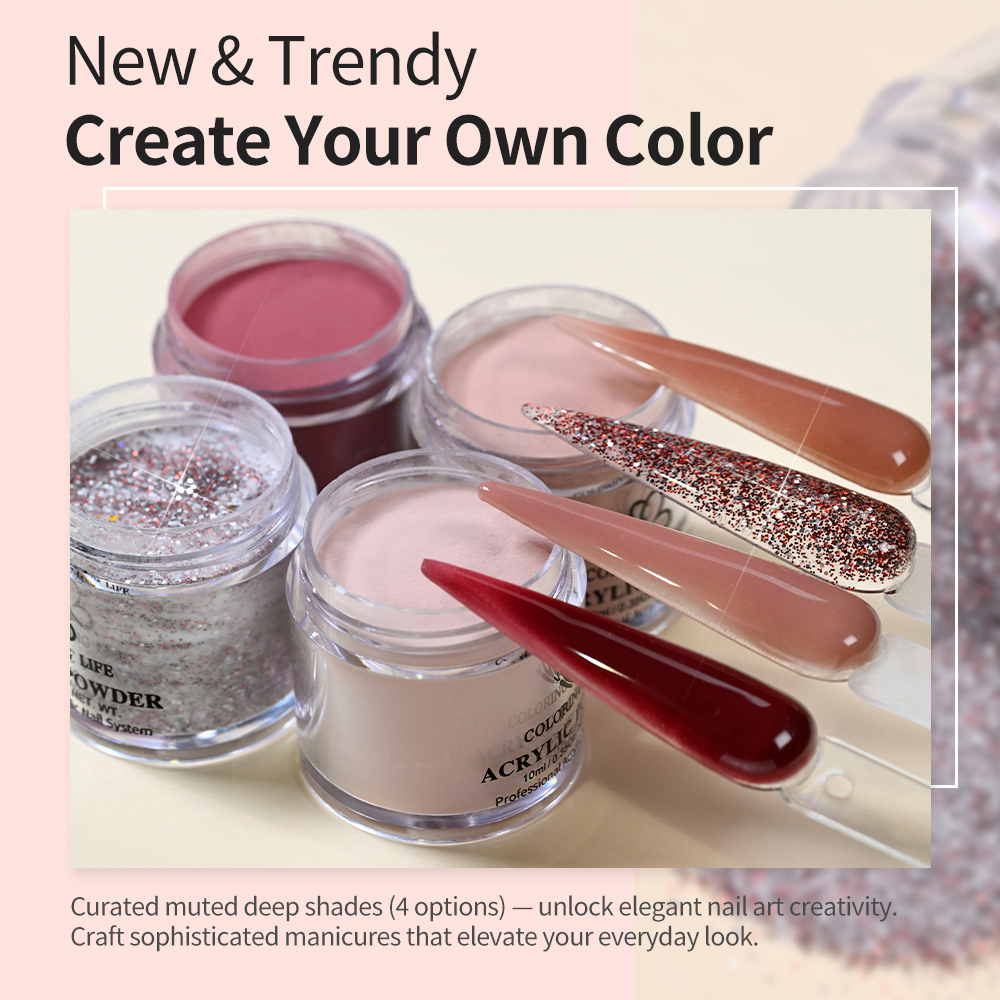 4Colors/Set Burgundy Nude Acry - Nail Art Burgundy reseña y precio