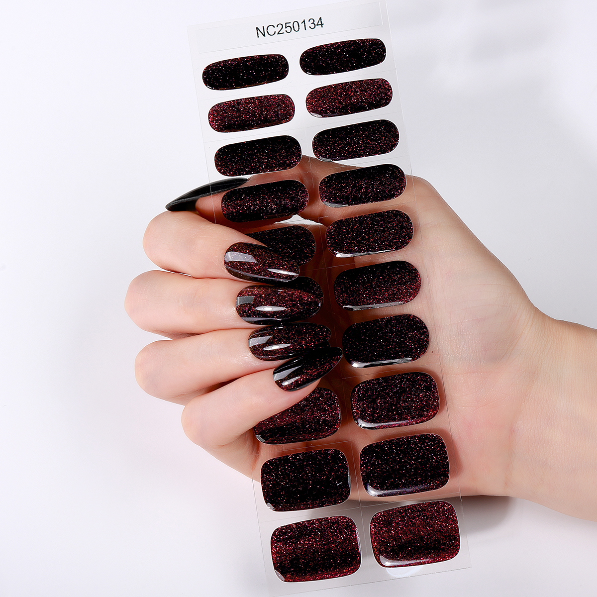 20Tips Glitter Cat Eye Semi-Cu - Nail Art Burgundy reseña y precio
