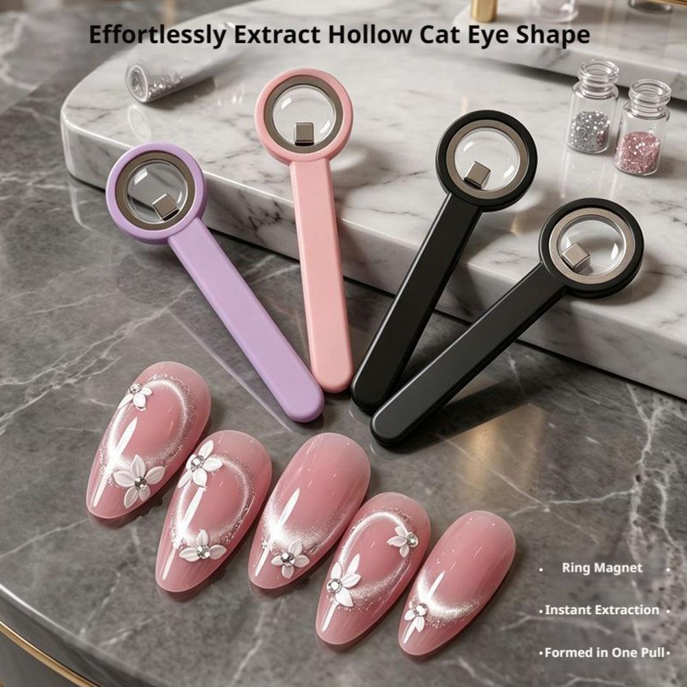Hollow Cat Eye Magnet Ring Sha - Nail Art Glossy reseña y precio