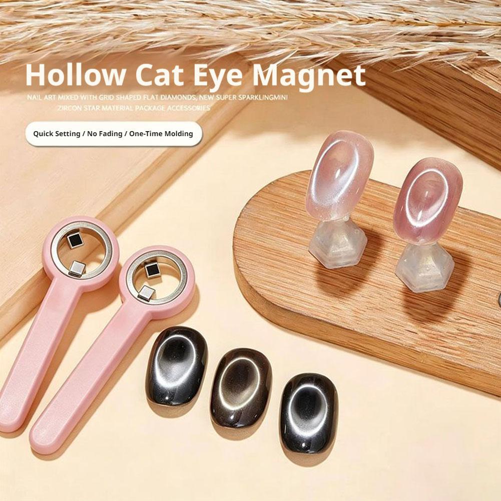 Hollow Cat Eye Magnet Ring Sha - Nail Art Glossy reseña y precio