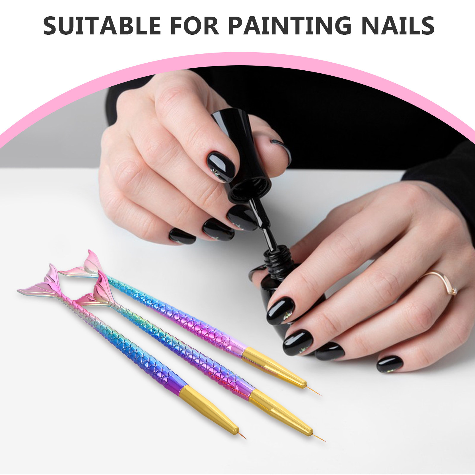 3Pcs Nail Art Liner Brush Merm - Nail Art Brush Set reseña y precio