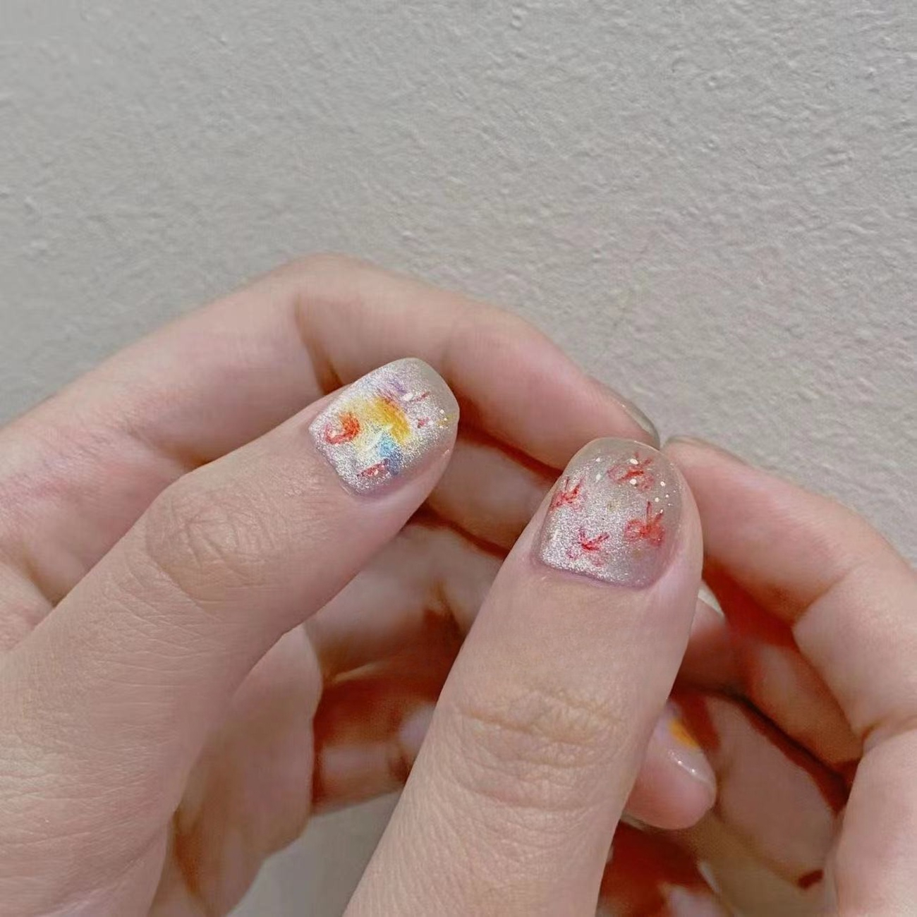 10PCS Painted Glass Beads Cat  - Nail Art Press On reseña y precio