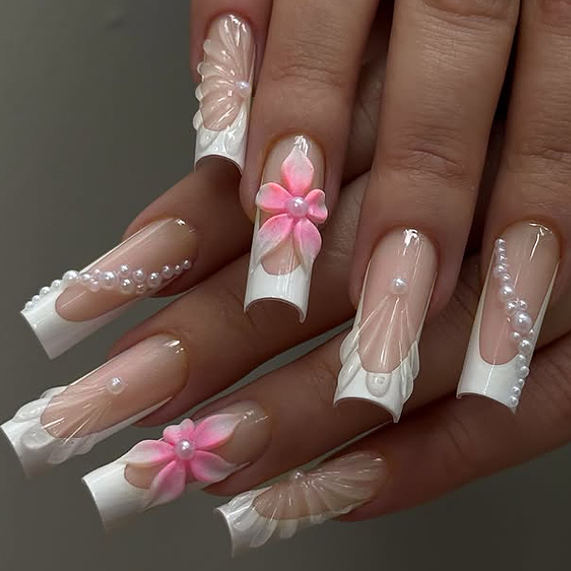 24Pcs Sweet Medium Square Fals - Nail Art Press On reseña y precio