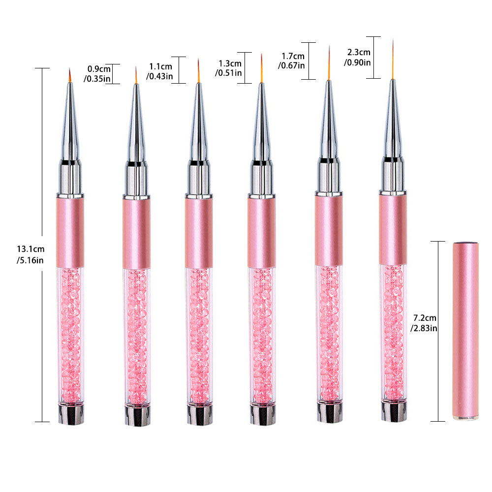 6pcs/Set Acrylic French Stripe - Nail Art Brush Set reseña y precio