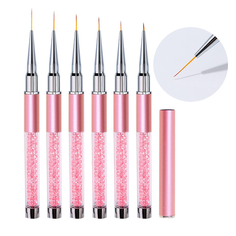 6pcs/Set Acrylic French Stripe - Nail Art Brush Set reseña y precio