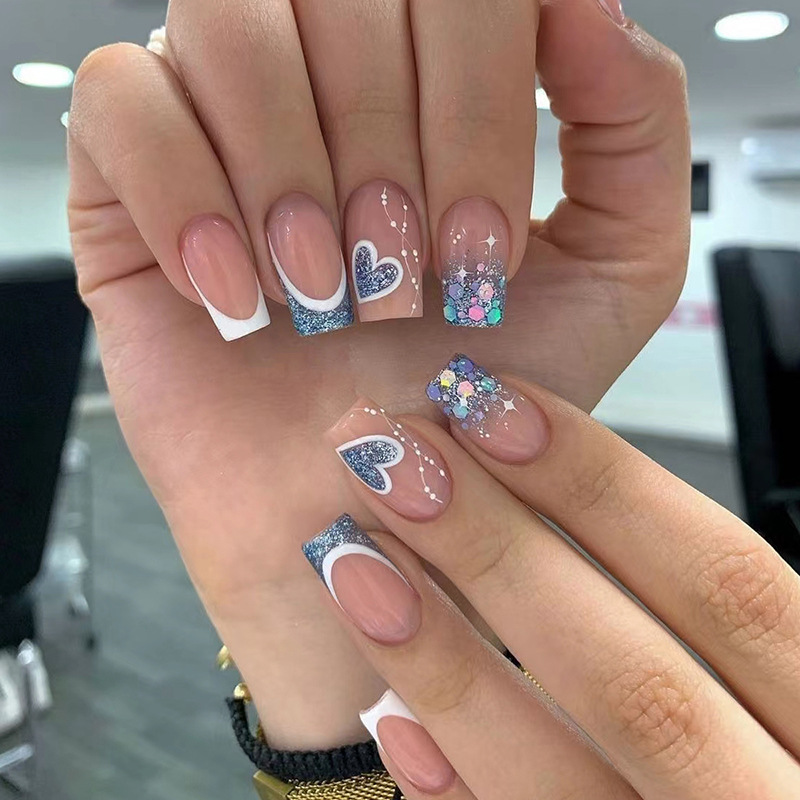 24Pcs Short Ballet Wearable Bl - Nail Art Glossy reseña y precio