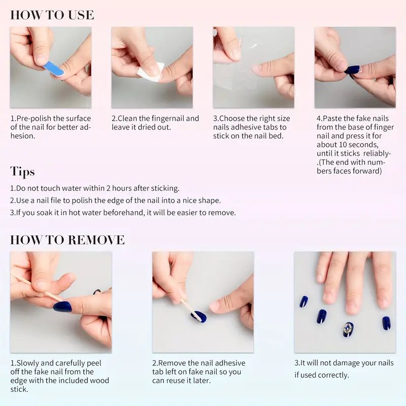 10 PCS Luxury Handmade Press o - Nail Adhesive Tab reseña y precio