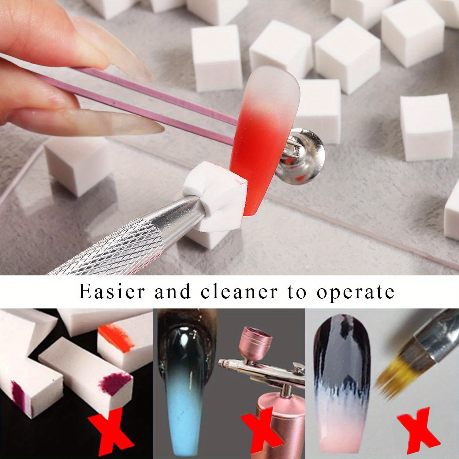 1/50/100Pcs Square Nail Art Sp - Nail Art Brush Set reseña y precio