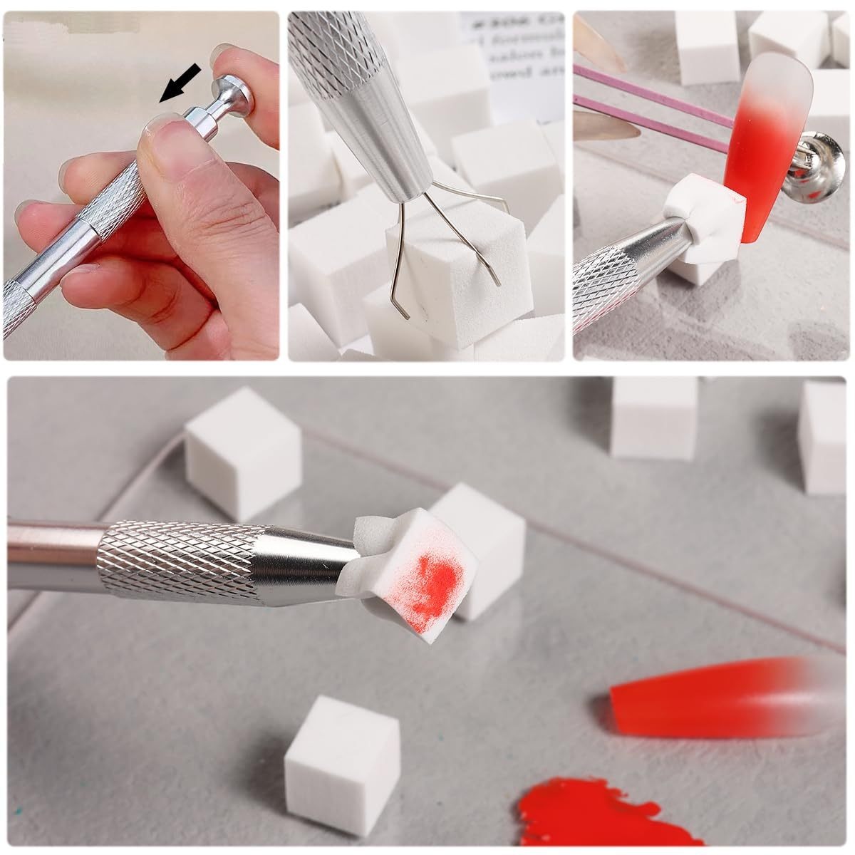 1/50/100Pcs Square Nail Art Sp - Nail Art Brush Set reseña y precio