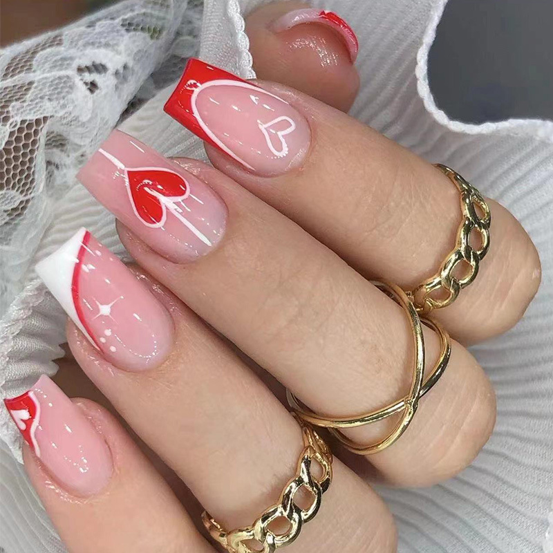 24Pcs Simple Pink White Gradie - Nail Art Glossy reseña y precio