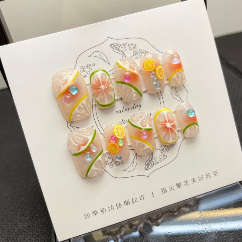 10 pcs Luxury Handmade Press o - Nail Adhesive Tab reseña y precio