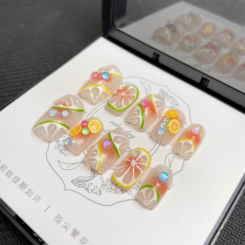 10 pcs Luxury Handmade Press o - Nail Adhesive Tab reseña y precio