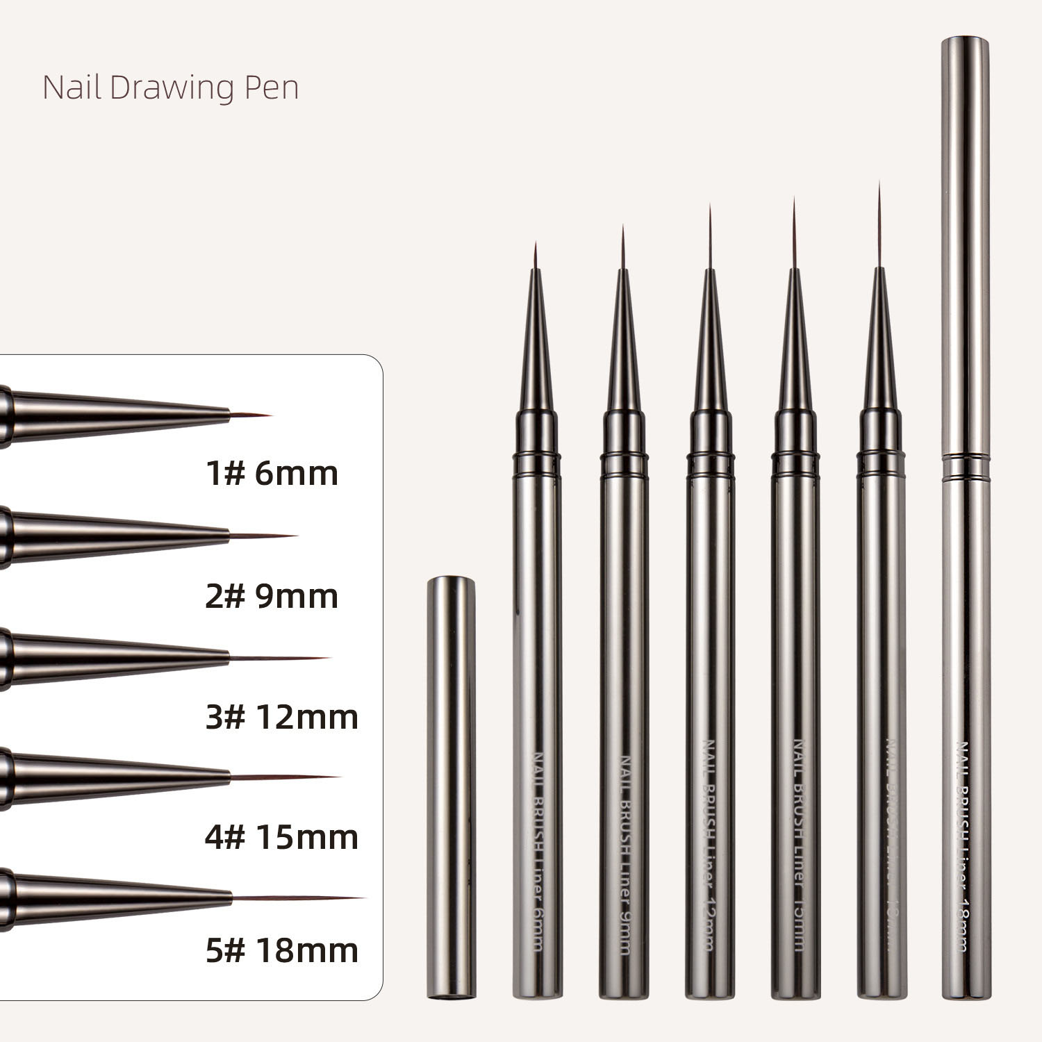1/3/5pcs Nail Art Liner Brushe - Nail Art Brush Set reseña y precio
