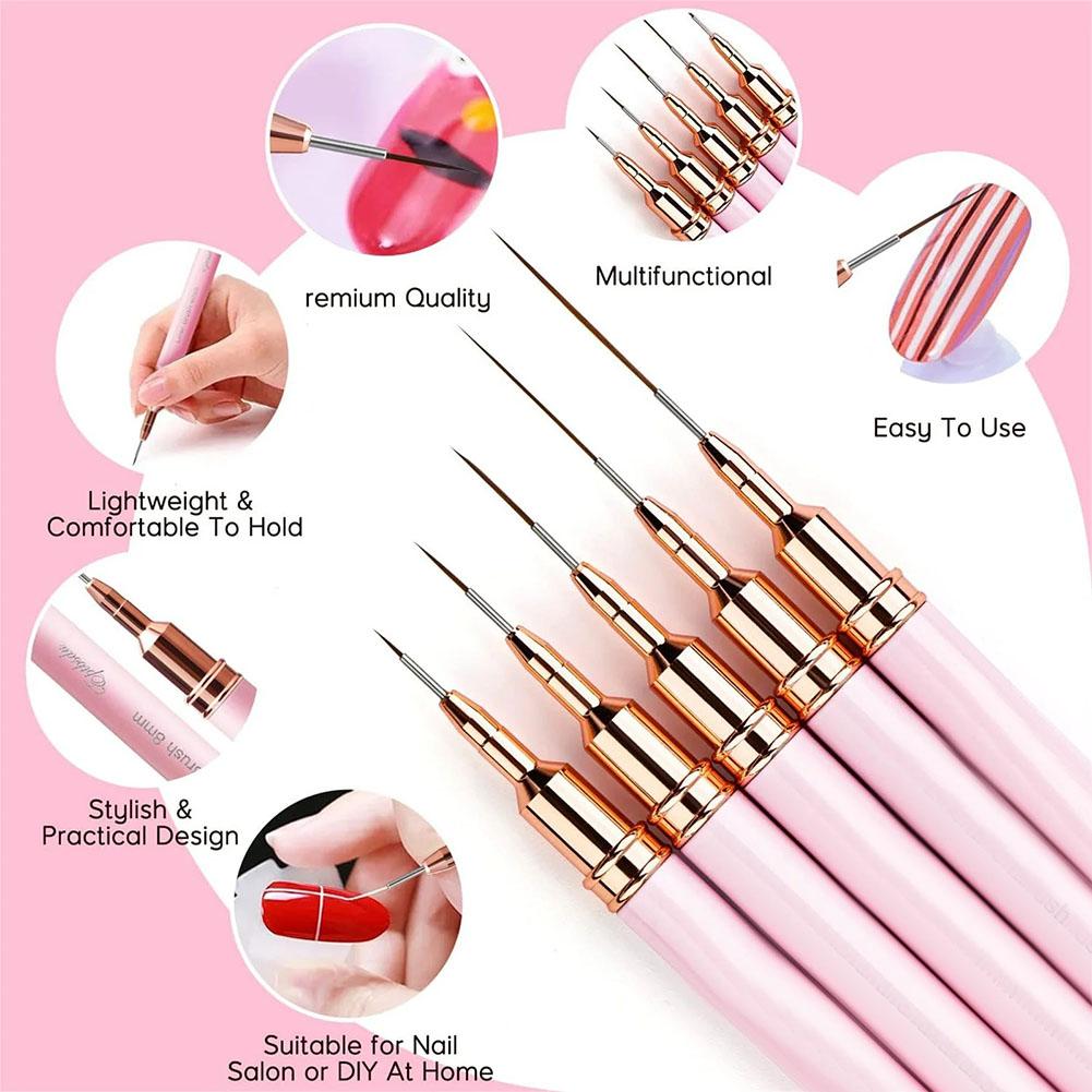5pcs Nail Art Liner Brush Set  - Nail Art Brush Set reseña y precio