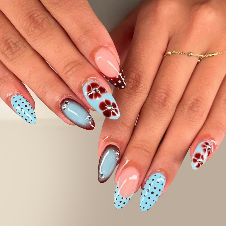 24pcs Leopard Print Brown Nail - Nail Art Press On reseña y precio
