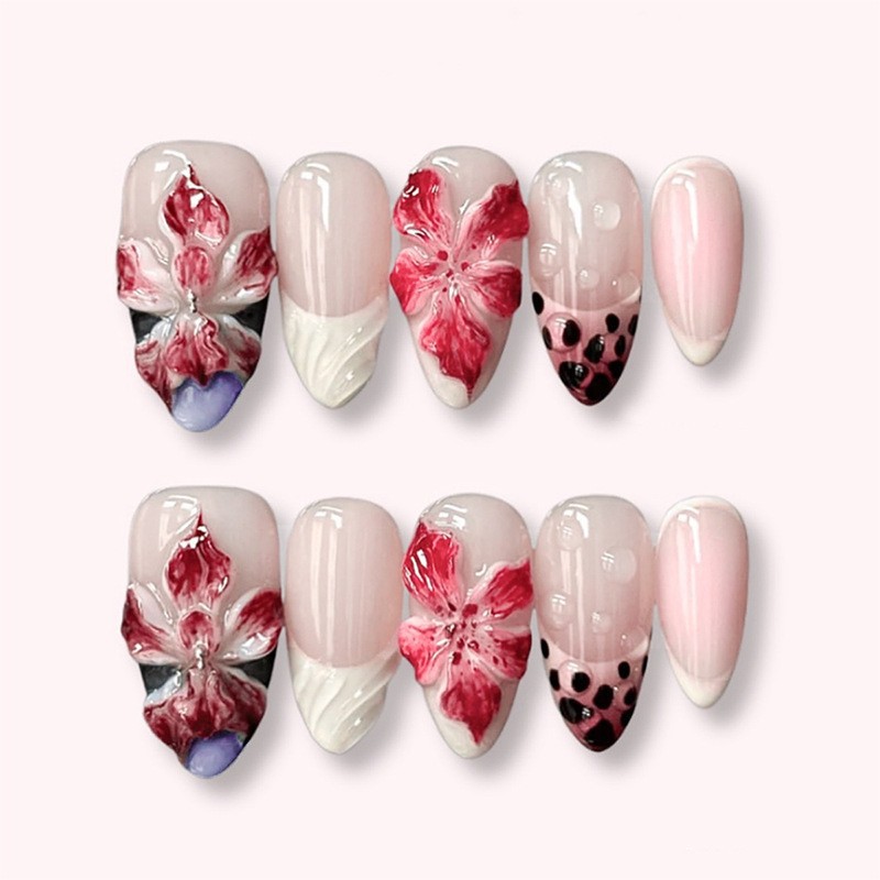 24pcs Leopard Print Brown Nail - Nail Art Press On reseña y precio