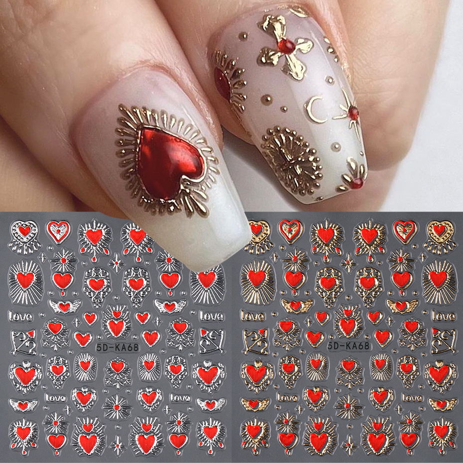 2pcs 3D Heart Sun Star Nail Ar - Nail Art Valentine reseña y precio