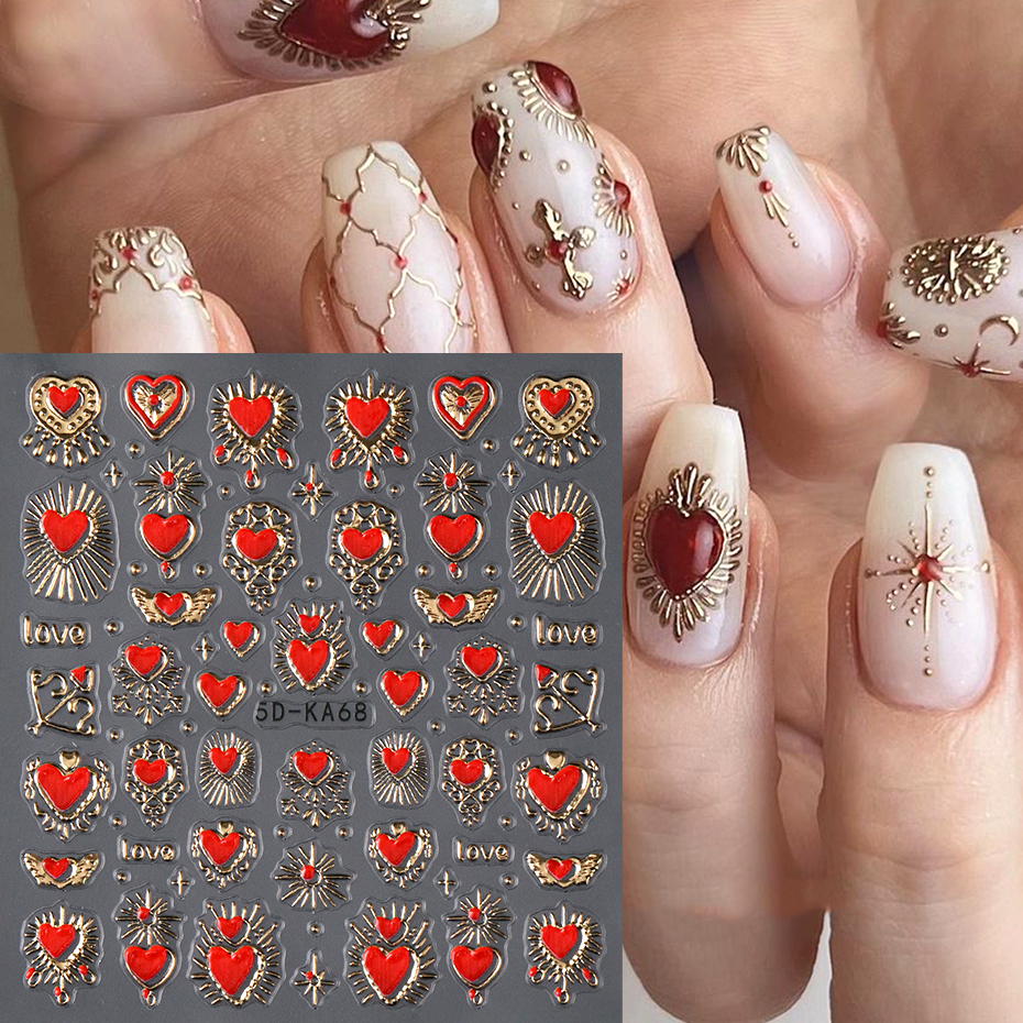 2pcs 3D Heart Sun Star Nail Ar - Nail Art Valentine reseña y precio