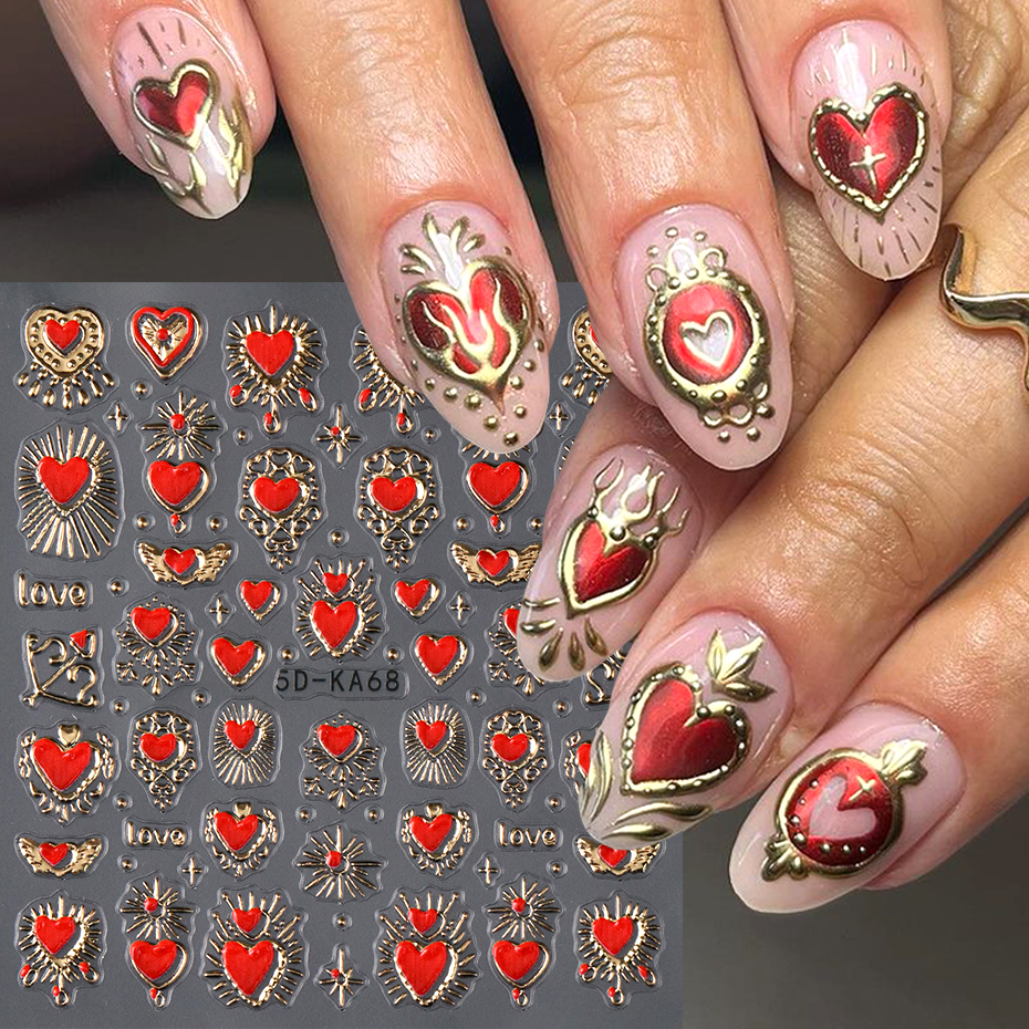 2pcs 3D Heart Sun Star Nail Ar - Nail Art Valentine reseña y precio