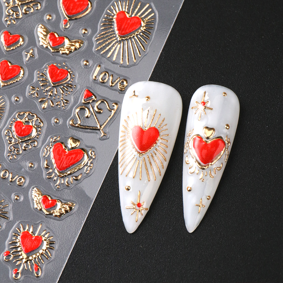 2pcs 3D Heart Sun Star Nail Ar - Nail Art Valentine reseña y precio