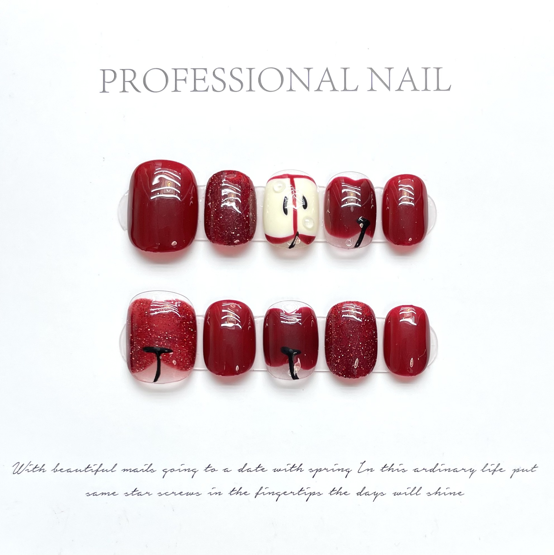 10 pcs Luxury Handmade Press o - Nail Adhesive Tab reseña y precio