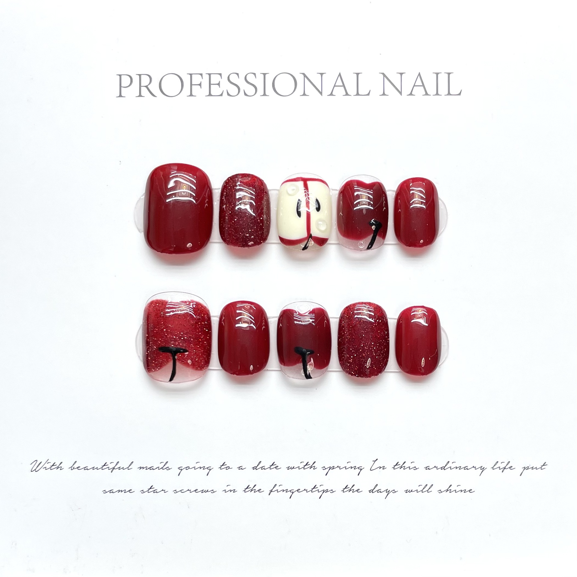 10 pcs Luxury Handmade Press o - Nail Adhesive Tab reseña y precio