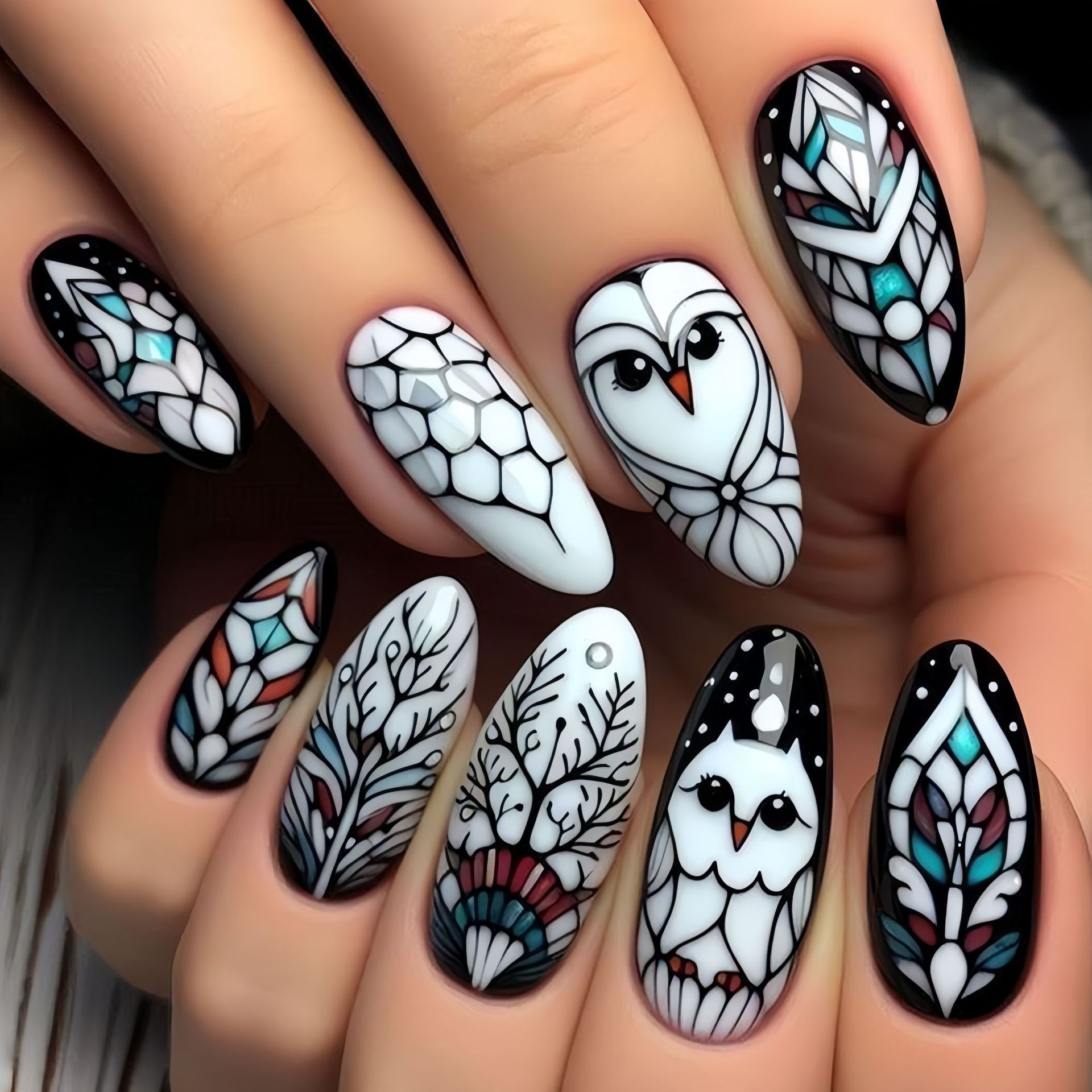 Medium long fake nails for wom - Nail Art Press On reseña y precio