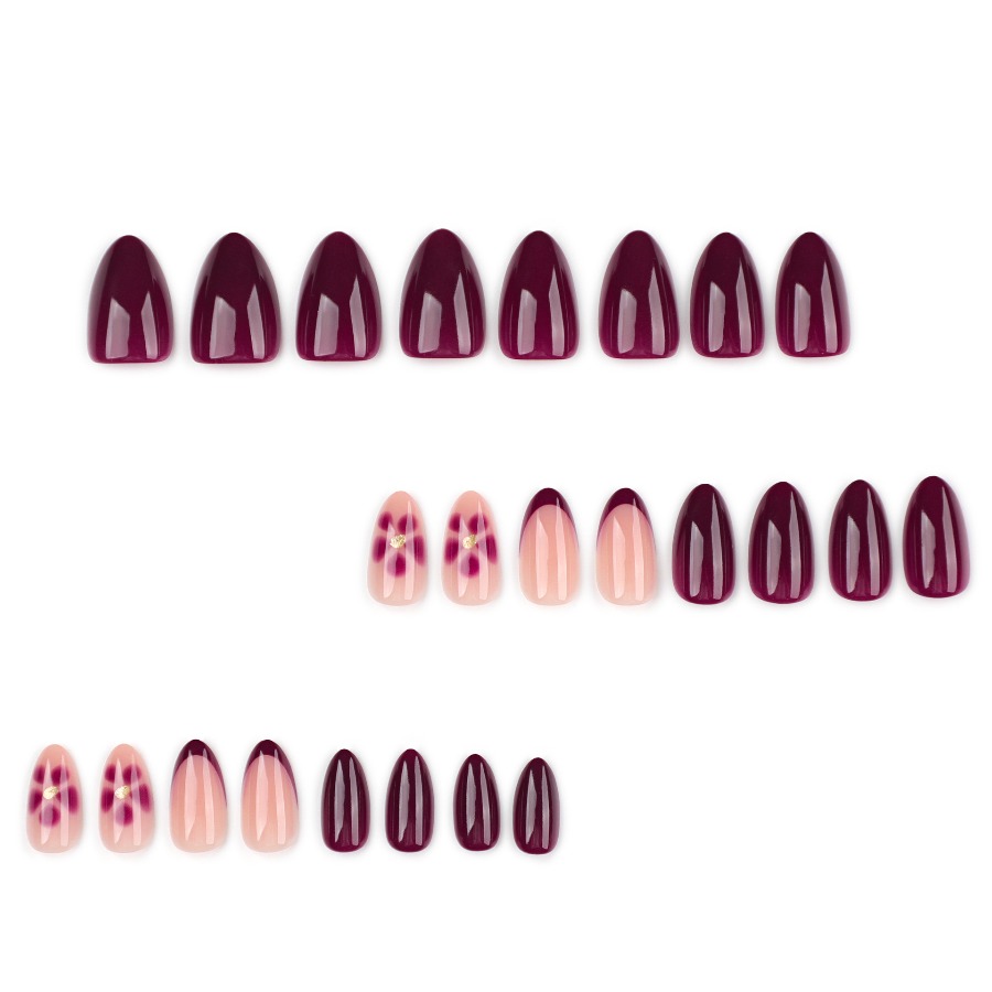 Burgundy simple petals flower  - Nail Art Burgundy reseña y precio