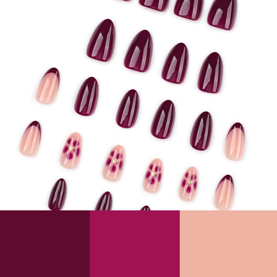 Burgundy simple petals flower  - Nail Art Burgundy reseña y precio
