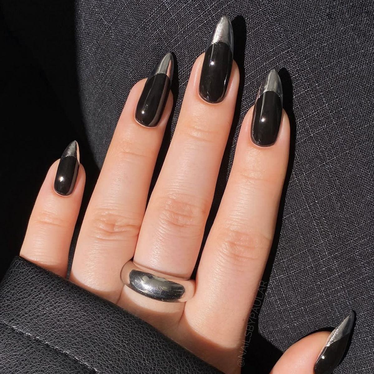 24pcs Glossy Black Fake Nails  - Nail Art Glossy reseña y precio